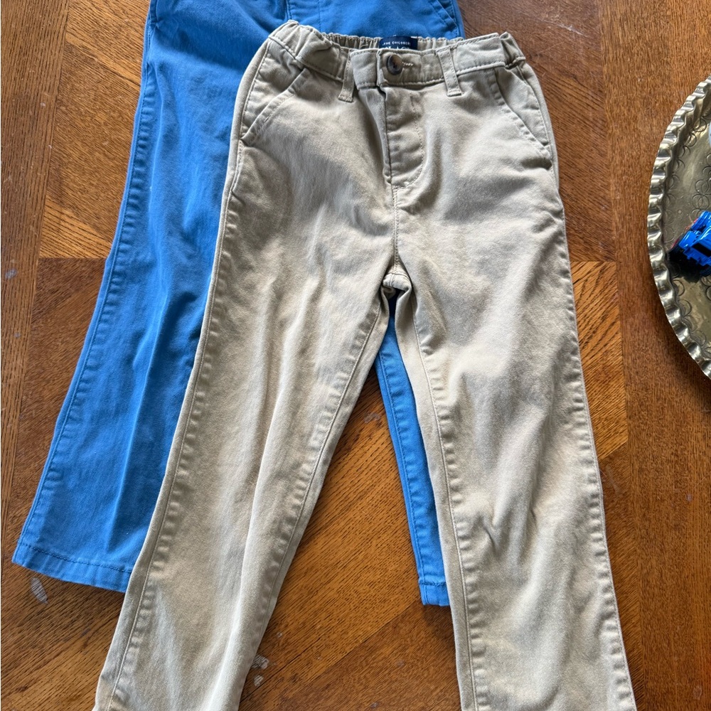 The Children's Place 5T Khaki & Blue Casual Pants - 2 Pack